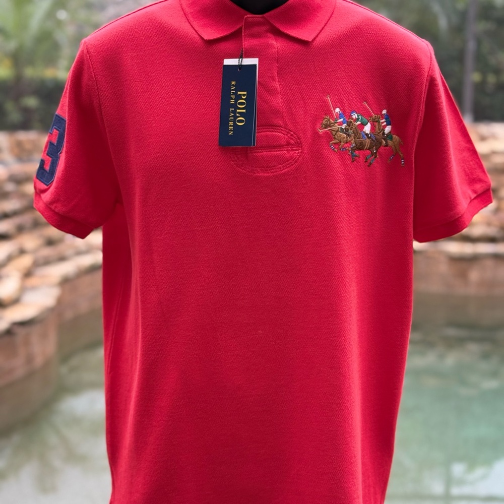POLO RALPH‎ LAUREN TRIPLE PONY CUSTOM SLIM FIT POLO